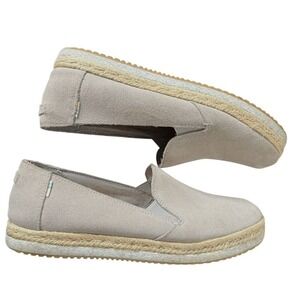 TOMS Palma Suede Platform‎ Espadrille Slip On Jute Shoes Womens 10 Minimalist